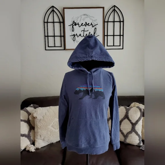 Patagonia Fitz Roy Uprisal Hoodie Outdoor Classic Hiking Size Small Retro - Picture 3 of 10